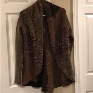 Kenar brown wool open sweater